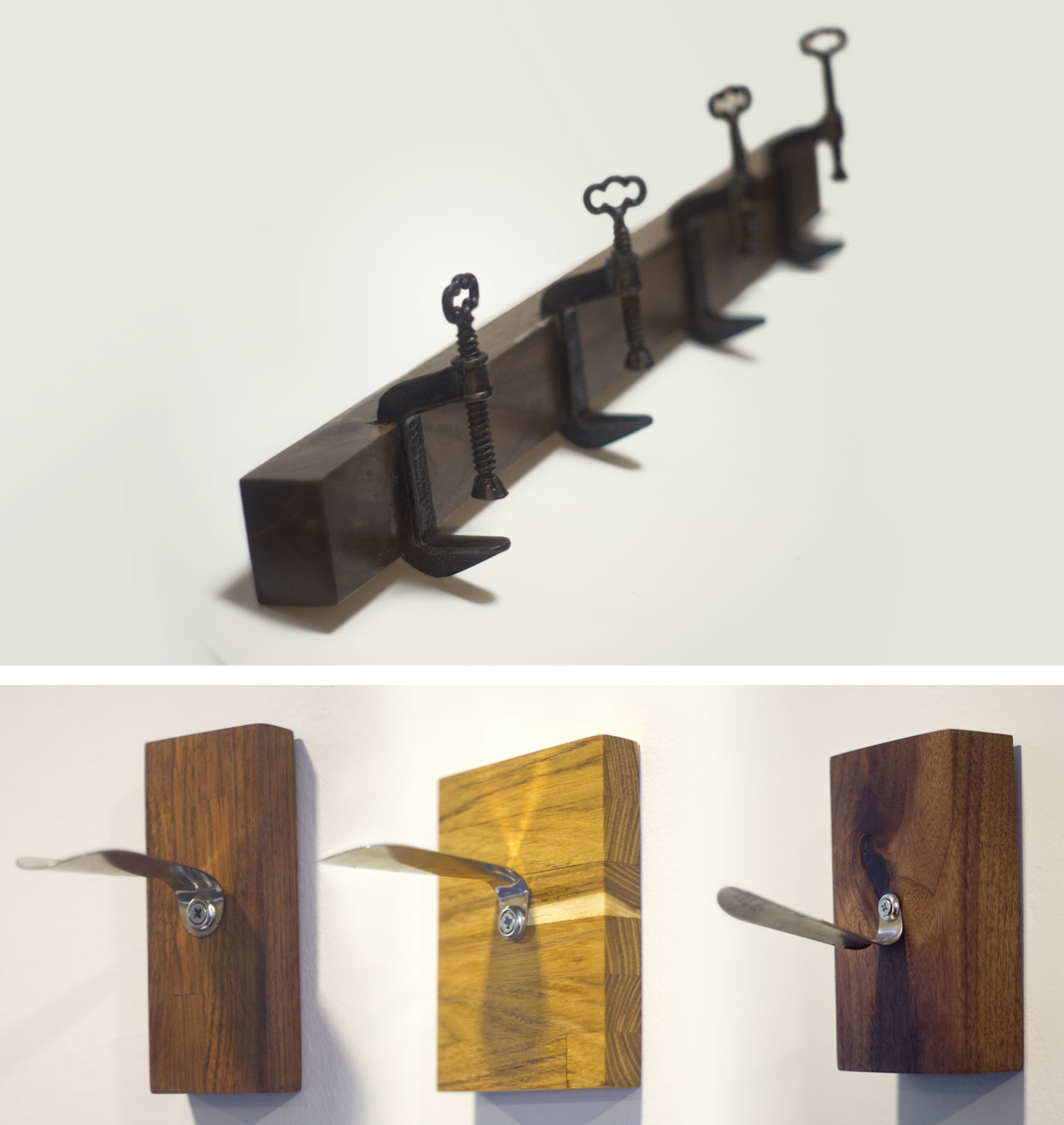 Jatoba, black locust, and black walnut hooks