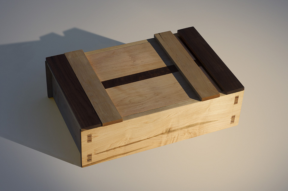 Maple & walnut storage box